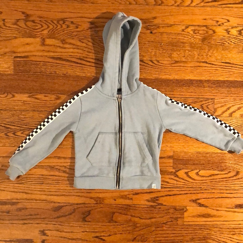 Sovereign Code 2T zip up sweatshirt with check detail